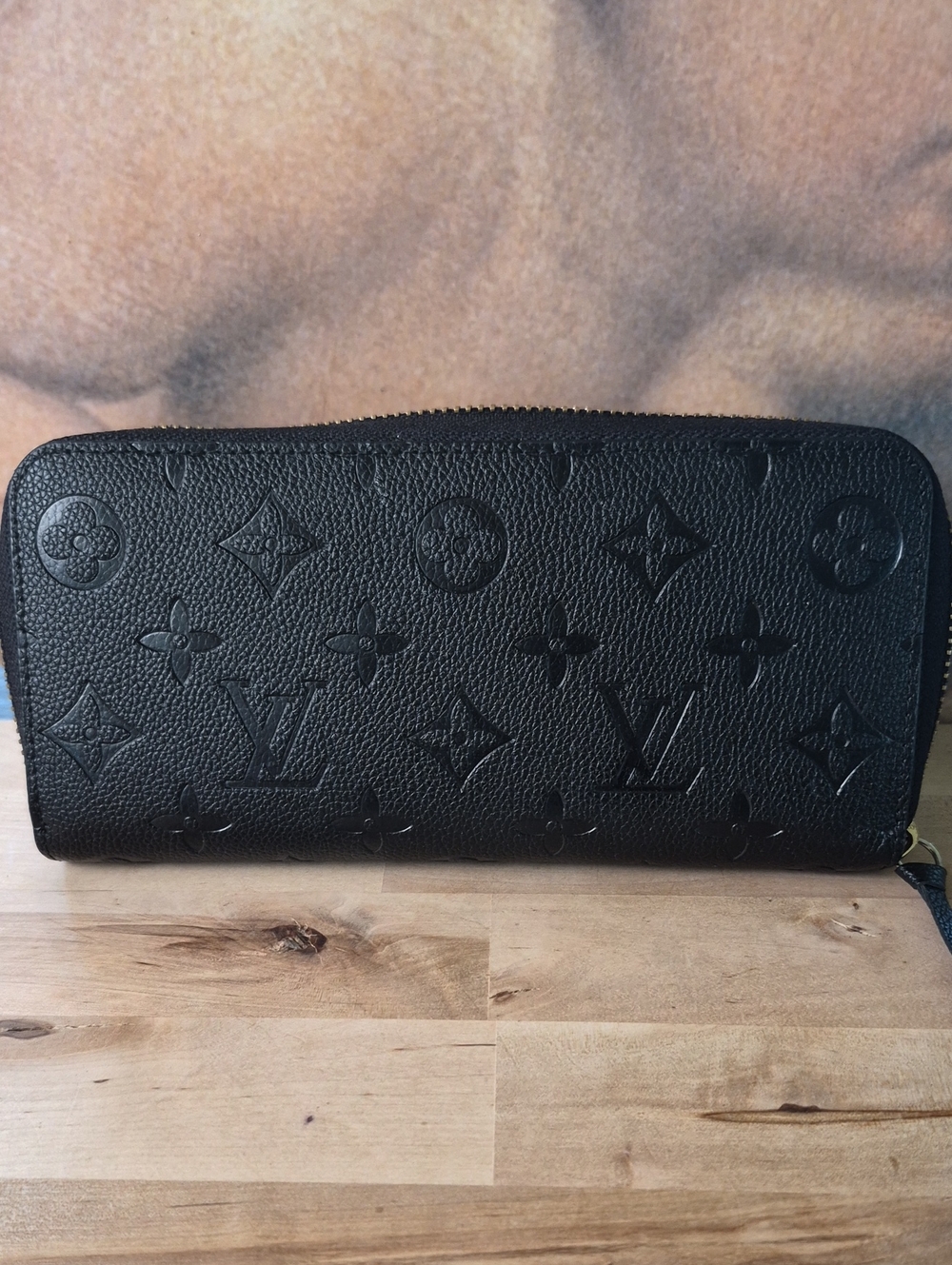 Louis Vuitton Black Monogram Embossed Zip-Around Wallet
